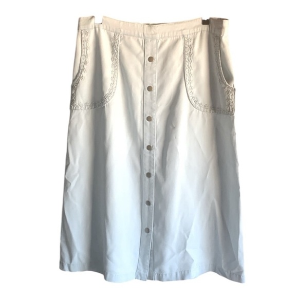 Soft Surroundings Dresses & Skirts - Soft Surroundings A-line skirt size small light blue embroidered coastal soft